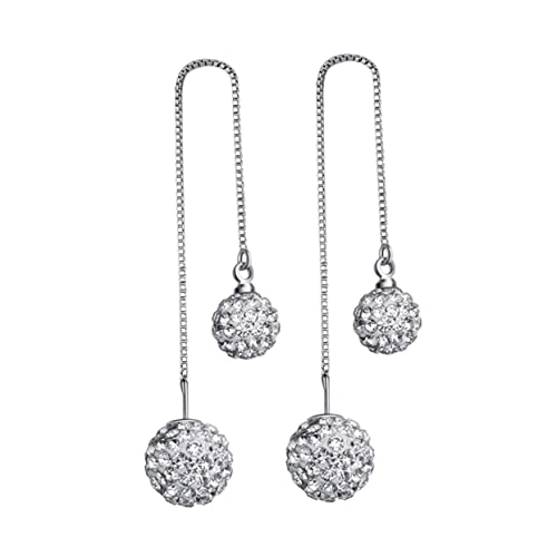 Yardenfun Sterling Silber Ohrringe Damen Geometrisch Lange Wasserfall Ohrhänger mit Strasssteinen Modeschmuck für Hochzeit Alltag und Besondere Anlässe von Yardenfun