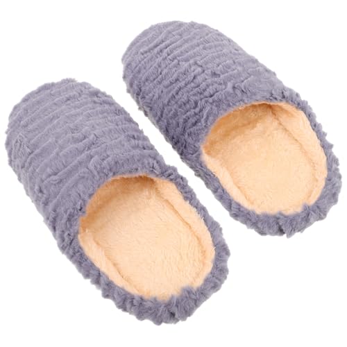 Yardenfun Stille weiche Baumwollruhrschuhe Hausschuhe für Frauen drinnen Hausschuhe für Paare Gäste-Badehausschuhe Hotel Herren Unisex Wildleder- Grau von Yardenfun