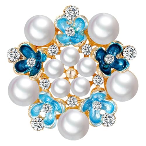 Yardenfun Strass Brosche für Frauen Perlenbrosche Blumenstrauß Brosche Hochzeitsdekoration mit Strasssteinen für Pullover und Kleider von Yardenfun