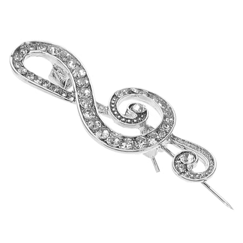 Yardenfun Strassbesetzte Musiknoten Brosche aus Legierung Unisex Anstecknadel Modisches Accessoire für Anzüge und Hemden Musikalisches Design für Damen und Herren Vielseitig Kombinierbar von Yardenfun