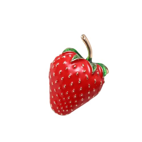 Yardenfun Strawberry Brooch Tropföl Breastpin für Kleidung Damen Mädchen Kreative Frucht Corsage Anstecknadel Schal Deko Zubehör Robust und Sicher von Yardenfun
