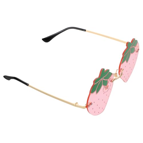 Yardenfun Strawberry Sonnenbrille Damen Rahmenlos Leicht Komfortabel Party Festival Urlaub Modisches Accessoire von Yardenfun