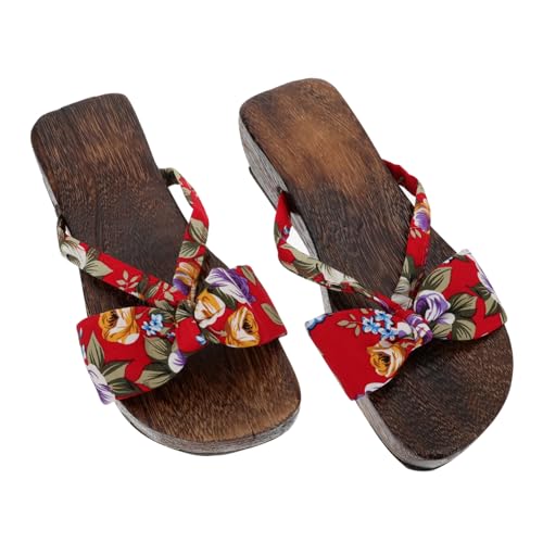 Yardenfun Style Holzpantoffeln Damen Slipper Sommer Schuhe Anti rutsch Flachsohle Atmungsaktiv Bequem Elegant für Strand Freizeit von Yardenfun