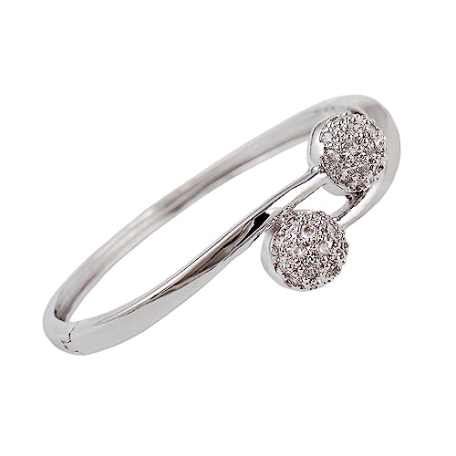 Yardenfun Damenarmband Mit Doppeltem Perlenkreuz Öffnungsarmreif Dehnbares Damenarmreif Silbernes Armreif Schmuck Für Frauen Für Partner Freundinnen Muttertag Geburtstag von Yardenfun