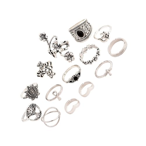 Yardenfun Teiliges Bohemian Vintage Ring aus Hochwertiger Legierung Retro finger ringe in Silber Vielseitige Knöchel Fingerringe für Damen Passend zu Verschiedenen Outfits und Anlässen von Yardenfun