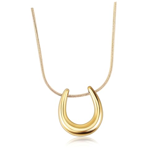 Yardenfun Titanstahl Halskette Damen mit Anhänger Charm Kette Elegant Langlebig Geburtstag Schmuck für Frauen Vielseitig von Yardenfun