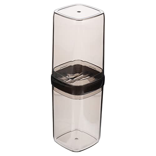 Yardenfun Tragbarer Zahnbürstenhalter aus Transparentem Kompakter Reisebehälter mit Abnehmbarem Becher und Sicherem Verschluss für Zahnpasta und Mundspülung Unterwegs Grauer Organizer für von Yardenfun