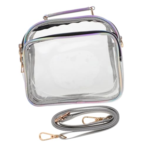 Yardenfun Transparente Crossbody Tasche Damen Verstellbar Schultergurt Großer Stauraum Leichte PVC Umhängetasche Multifunktional als Handtasche und Messenger Bag für Alltag von Yardenfun