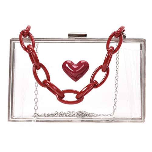 Yardenfun Transparente Umhängetasche Damen Klar Design Handtasche Kosmetiktasche Mit Kettentasche Metallverschluss von Yardenfun