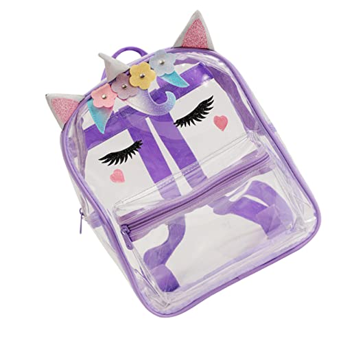 Yardenfun Transparenter Rucksack Mit Einhorn-Muster Für Mädchen Durchsichtige Tasche Aus Kunststoff Geeignet Für Schreibwaren Bücher Und Andere Gegenstände Leicht Und Praktisch Für von Yardenfun