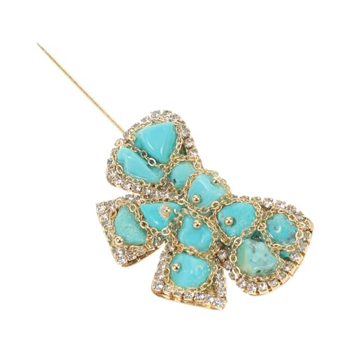 Yardenfun Türkisfarbene Schleifenbrosche Damen Anstecknadel mit Sicherem Verschluss Modische Schmuckdekoration für Mantel Hemd Kleid Pullover und Rucksack Zeitlos Eleganter Look für Business von Yardenfun