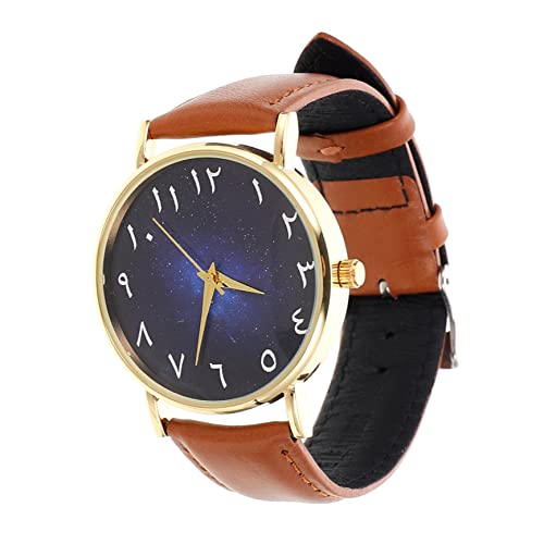Yardenfun Uhr Mit Arabischen Ziffern Für Herren Aus Kunstleder Und Langlebig Und Modern Mit Verstellbarem Armband Als Geschenk von Yardenfun
