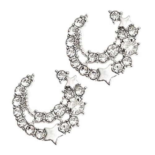 Yardenfun Valentinstag Ohrstecker Damen Stern und Mond Design Voll mit Glitzer Besetzt Modische Schmuckstücke für Alltag Party und Festliche Anlässe von Yardenfun