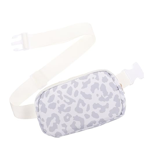 Yardenfun Verstellbare Bauchtasche für Damen Praktische Gürteltasche mit Reißverschluss für Sport Freizeit Beim Joggen Radfahren oder Einkaufen Weißer Leopardenprint von Yardenfun