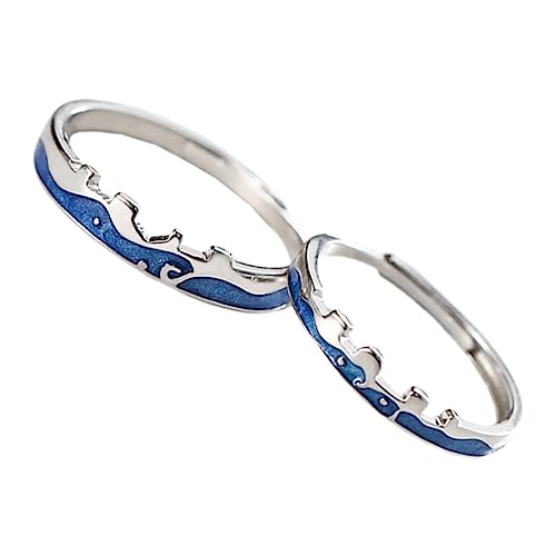 Yardenfun Verstellbare Partner Ringe aus Langlebiger Legierung Offener Design Verlobungsring und Freundschaftsring für Romantisches zum Valentinstag und Alltagsschmuck von Yardenfun