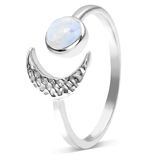 Yardenfun Verstellbarer Mondring für Frauen Kreativer Offener Ring Kupfer Eleganter Schmuck für Hochzeiten Geburtstage Stilvolles Accessoire von Yardenfun