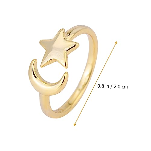 Yardenfun Verstellbarer Stern Mond Offener Damenring Schmuckmode für Party Halloween Cosplay Karneval von Yardenfun