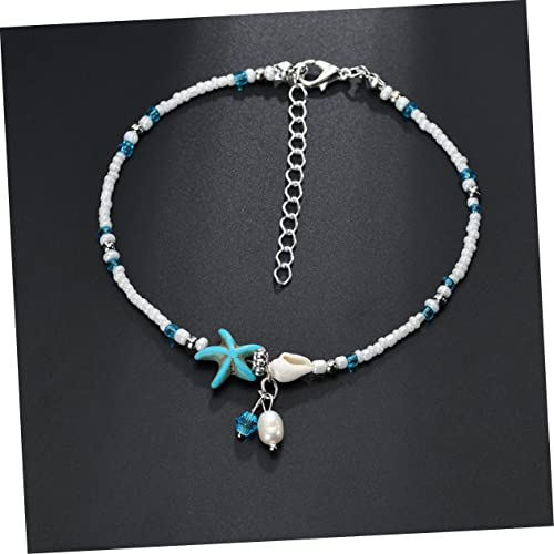 Yardenfun Verstellbares Beach Fußkettchen mit Muschelperlen und Anhänger Leichtes Elegantes Schmuckstück für Damen und Mädchen für Sommer Strand und Festival Look von Yardenfun