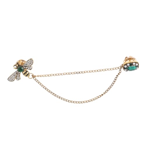 Yardenfun Vintage Bienen Brosche Mit Edelstein Und Quastenketten Anstecknadel Für Damen Und Herren Hut Schal Krawatte Hemdkragen von Yardenfun