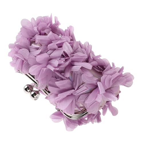 Yardenfun Vintage Blumen Clutch Handtasche Damen Kleine Abendtasche mit Blumendetail und Kiss Lock Verschluss Abnehmbare Kette Handgefertigte Hochzeitstasche für Partys und Festliche Anlässe von Yardenfun