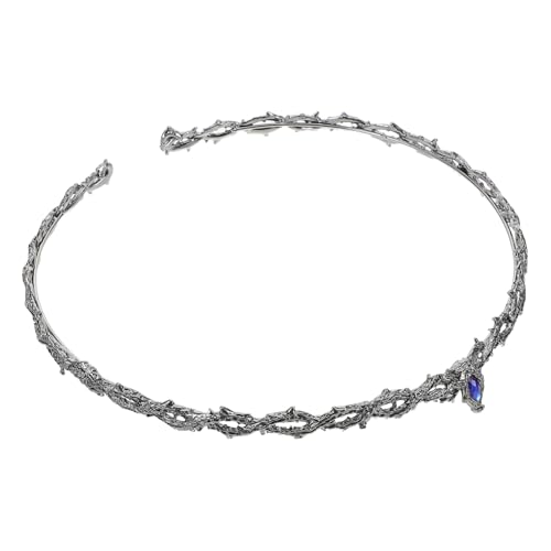 Yardenfun Vintage Goth Dornenkrone für Damen Verstellbare Renaissance Krone mit Grünen Strasssteinen Mittelalterliches Kopfstück für Cosplay Brautmode Maskenball und Themenpartys von Yardenfun