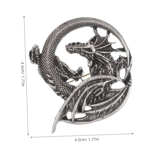 Yardenfun Vintage Gothic Brooch Mittelalterlicher Punk Flammen Drache Schmuck für Herren Langlebige Legierung Anstecknadel Modisches Accessoire für Jacken Mäntel von Yardenfun