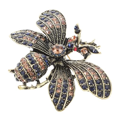Yardenfun Vintage Insekten Brosche Pin mit Strasssteinen Stilvolle Unisex Anstecknadel für Kleidung Hüte und Schals Modisches Accessoire mit Bienen Motiven Braun Zeitloser Retro chic von Yardenfun