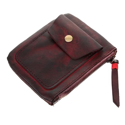 Yardenfun Vintage Kleine Münzbörse aus pflanzlich gegerbtem Material Multifunktionale Mini Geldbörse mit Reißverschluss Kompakt für Kleingeld Karten und Kopfhörer für Alltag Arbeit und von Yardenfun
