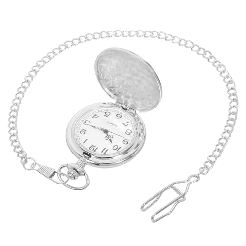 Yardenfun Vintage Mechanische Taschenuhr mit Kette Kratzfestem Klappdeckel Langlebigem Metallgehäuse Flexiblem Trage Hängedesign Klassische Herrenuhr für Formelle und Freizeit Anlässe von Yardenfun