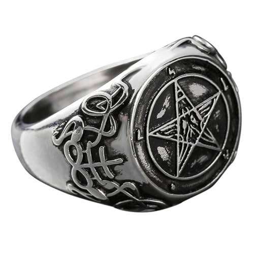 Yardenfun Vintage Pentagram Finger Ring für Frauen Stilvoller Schmuck Hochwertige Metallverzierung für Partys und Besondere Anlässe Verstellbarer Ring für Individuellen Stil von Yardenfun