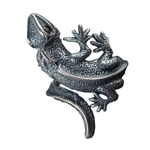 Yardenfun Vintage Eidechsenring für Damen und Herren Retro Ring Gothic Schmuck Angenehm zu Tragen Modisches Accessoire für Partys von Yardenfun