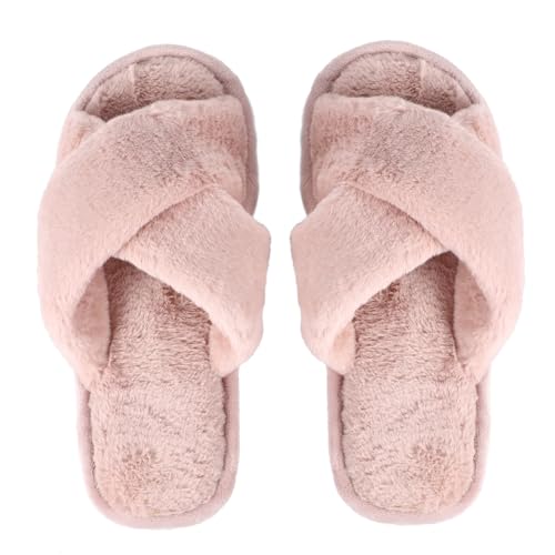 Yardenfun Warme Damen Hausschuhe Winter Plüsch Pantoffeln Leicht Rutschfest Weiche Indoor Slippers Komfortable Kuschelige Schuhe für Herbst und Kalte Tage von Yardenfun