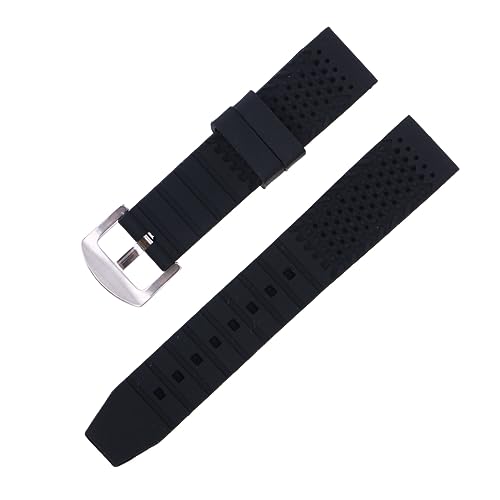 Yardenfun Wasserdichtes Silikon Uhrenarmband für Herren und Damen Atmungsaktives Strapazierfähiges Armband für Fitness Schwimmen und Outdoor Aktivitäten Schwarz von Yardenfun