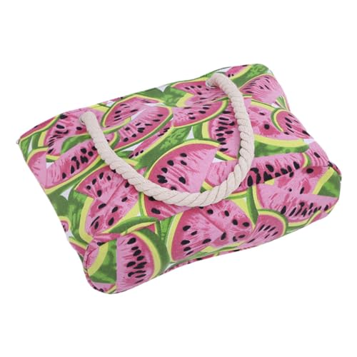 Yardenfun Wassermelonen Strandtasche Kreative Einkaufstasche Einkaufshandtasche Modische Tasche Wassermelonen Muster Aufbewahrungstasche Outdoor Strandtasche Mädchen von Yardenfun