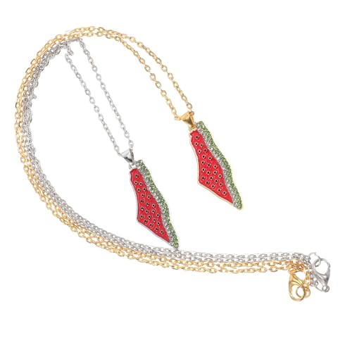 Yardenfun Wassermelonen anhänger Halskette Silber Gold Leichte Frucht Charms Unisex Modisches Accessoire Vielseitig Tragbar Geschenk für Damen und Herren von Yardenfun