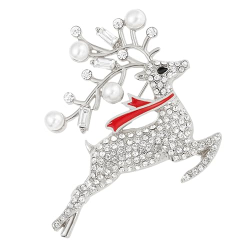 Yardenfun Weihnachtliche Brosche mit Strass Modischer Retro Broschen Anstecker aus Legierung Leichtes Party Accessoire für Damenkleidung Schal und Taschen von Yardenfun