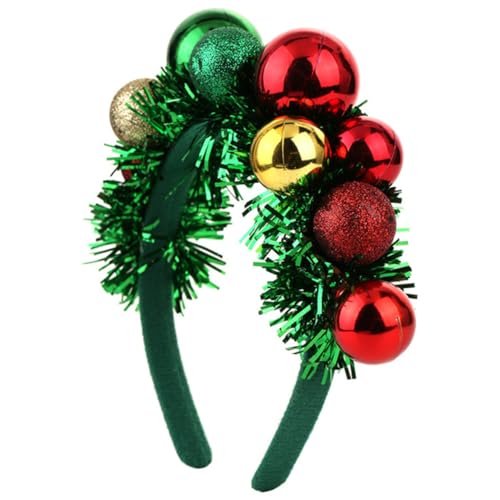 Yardenfun Weihnachtsstirnband Weihnachts-glitzerkugel-stirnband Urlaubsstirnband Neujahrs-stirnband Urlaub Stirnbänder Weihnachtsstirnbänder Weihnachtskostüme Fräulein Stoff Haar Bunte Kugel von Yardenfun