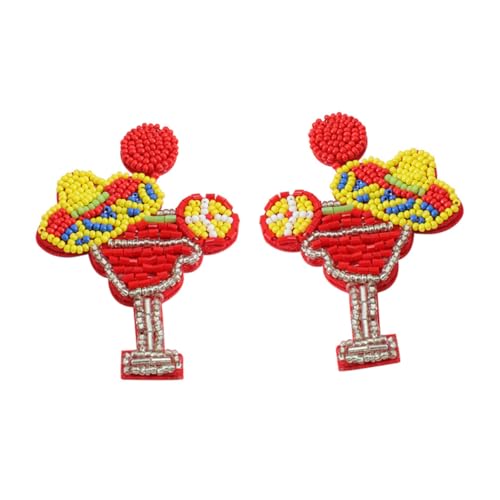 Yardenfun Weinglas Ohrringe Handgefertigte Schmuckstücke für Damen und Mädchen Baumelnde Ohrringe für Besondere Anlässe und Alltag für Strand und Dates von Yardenfun