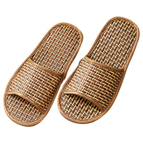 Yardenfun Gewebte Hausschuhe Für Damen Und Herren Atmungsaktiv Und Leicht Für Sommer Schlafzimmer Und Garten Open-design Für Kühlung von Yardenfun