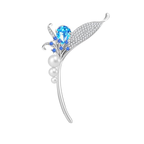 Yardenfun Zircon Orchideen Brosche mit Perlen Anstecknadel für Kleidung Schals und Taschen Modisches Leichtes Kupfer Design Schmückendes Accessoire für Damen von Yardenfun