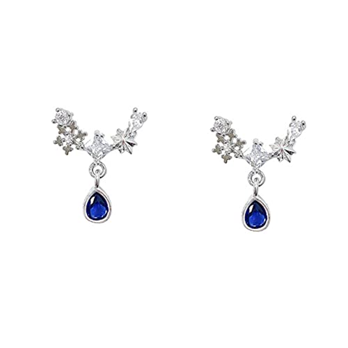 Yardenfun Zirconia Ohrstecker Damen Blau Schmuck Elegant Einfacher Stil Modisch Für Party Alltag von Yardenfun