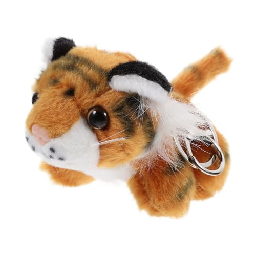 Yardenfun 1stücke Plüsch Tiger Schlüsselanhänger Mit Cartoon Design Perfektes Accessoire Für Taschen Und Rucksäcke Niedliches Tiger Pendant Ornament Tiefbraun von Yardenfun