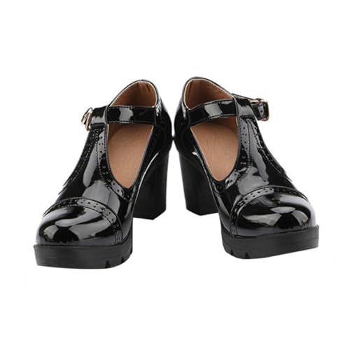 Yardenfun wasserdichte Damen High Heels mit Rundem Zehenbereich Grobem Absatz Robustem Gummimaterial Atmungsaktivem Mikrofaserfutter Modisch Elegant für Arbeit Party und Alltag Anzuziehen von Yardenfun