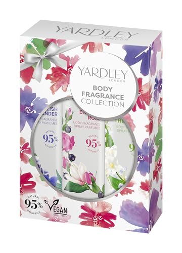 Yardley Traditionelles Körperspray-Set, 3 x 75 ml, Weihnachtsgeschenk, Geschenk für Sie, Geburtstag von Yardley London