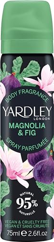 Yardley London Magnolia and Fig Body Spray, florales Körperspray für Frauen mit Noten von Bergamotte und schwarzer Johannisbeere, Magnolia Body Mist für Frauen, 75ml von Yardley London