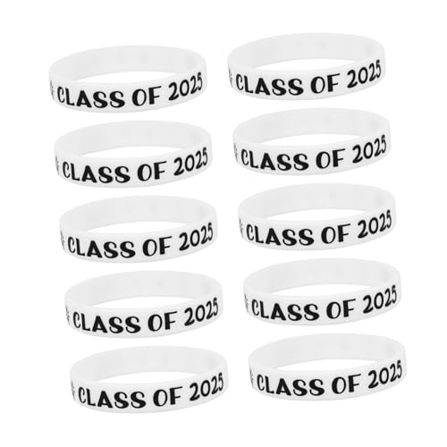Yardwe 10 Stück Class Of Silikonarmbänder Weiche Dehnbare Gummibänder für Abschlussfeier Langlebig Hautfreundlich als Party Giveaways und Erinnerungsstücke von Yardwe