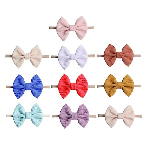 Yardwe 10stücke Stirnband Mit Schleife Elastisches Nylon-kopftuch Haarband Für Neugeborene Kopfschmuck Partyzubehör Lichtecht Und Verformungsbeständig Sanft Und Leicht von Yardwe