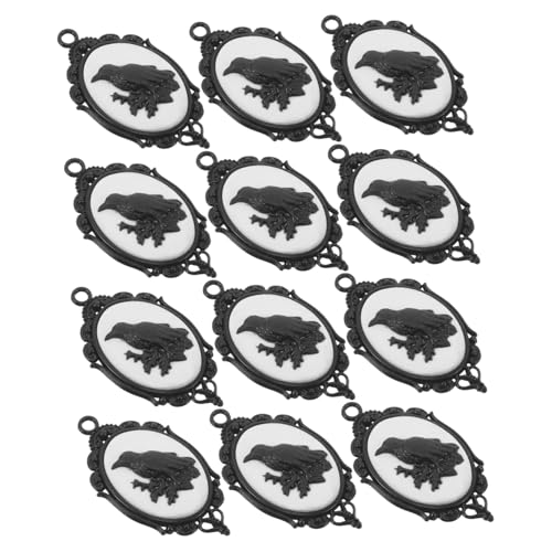 Yardwe 12 Stück Teiliges Gothischer Krähenschmuck aus Legierung Geprägte Halloween Anhänger für Diy Halsketten und Armbänder Detailreiches Relief Langlebig und Vielseitig für Dunkle von Yardwe