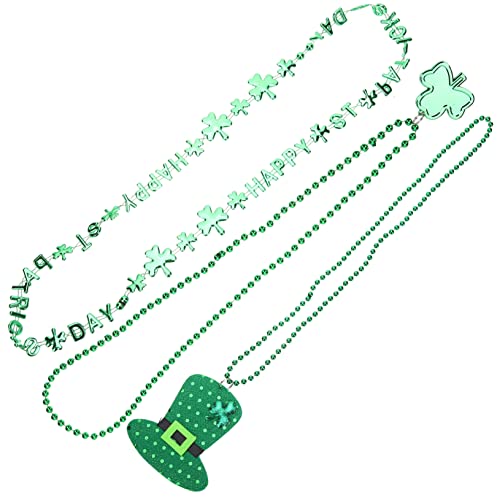 Yardwe 12 Stück Teiliges Set Patrick's Day Kleeblatt Halskette Grünes Perlenketten Kostümzubehör für Irische Feiern und Partys Vielseitig Einsetzbar von Yardwe