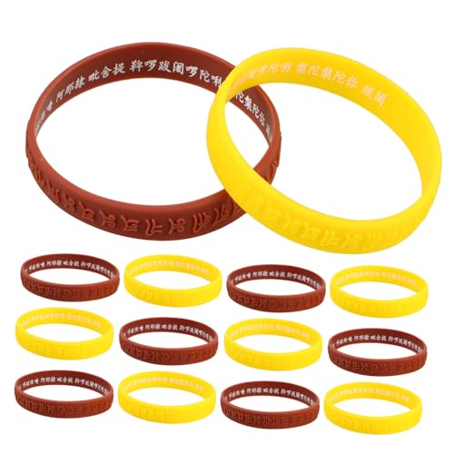 Yardwe 16stücke Silikonarmband Mit Sanskrit-muster Wiederverwendbares Armband Für Männer Und Jungen Flexibles Silikonband Für Sport Und Alltag Rote Armbänder Aus Weichem Silikon von Yardwe